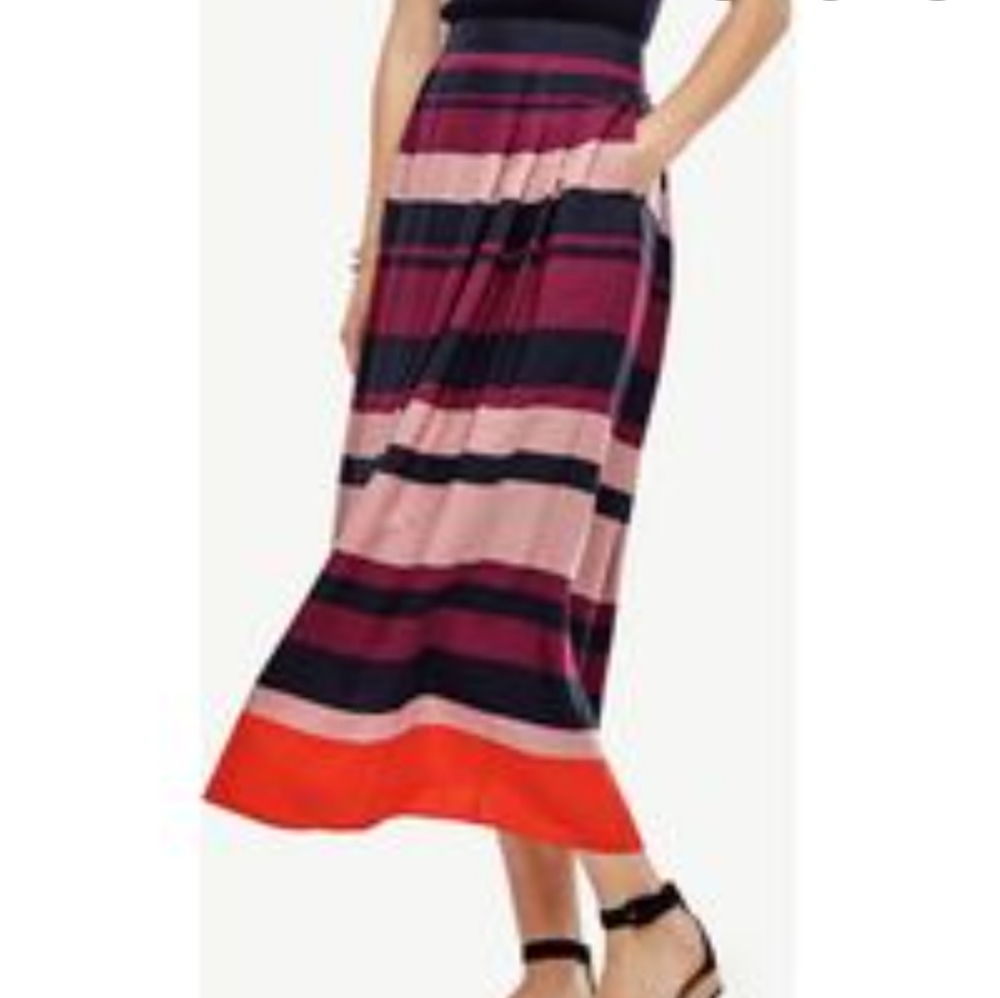 NWT Ann Taylor Coloblock Maxi Skirt 4P MSRP SM$129